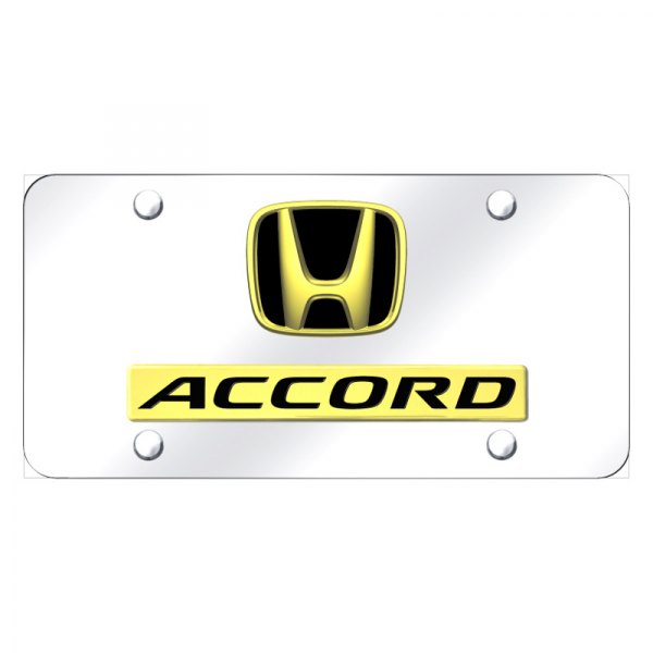 Autogold® - License Plate with 3D Accord Logo and Honda Emblem