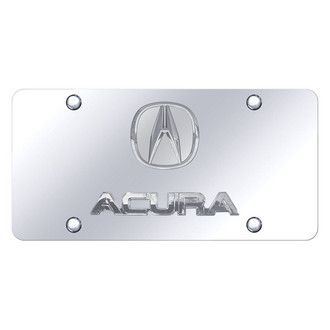 Autogold® - Chrome License Plate with 3D Chrome Acura Logo and Emblem
