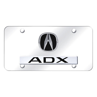 Autogold® - Chrome License Plate with 3D Chrome ADX Logo and Emblem