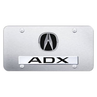 Autogold® - Brushed License Plate with 3D Chrome ADX Logo and Emblem