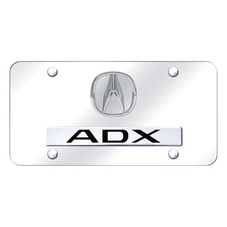 Autogold® - Chrome License Plate with 3D Chrome ADX Logo and Emblem