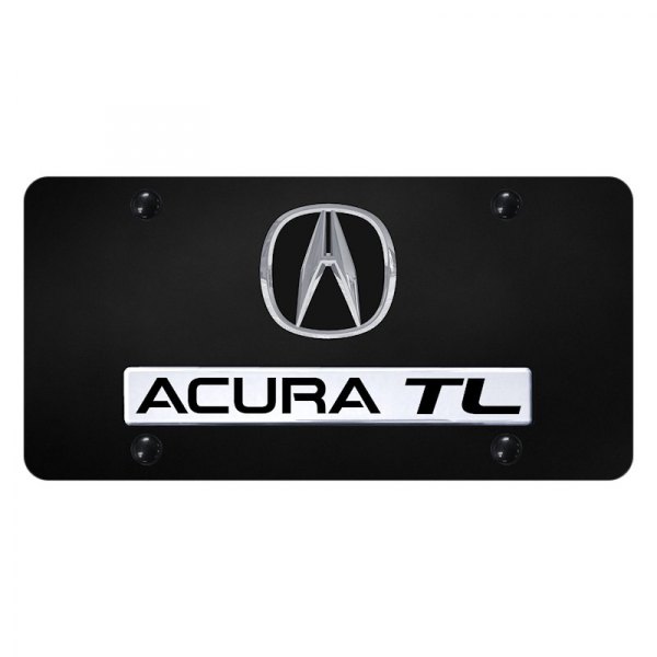 Acura Nameplate on Black Metal License Plate