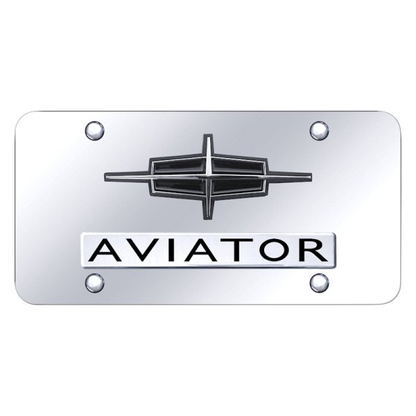 Autogold® - License Plate with 3D Aviator Logo and Lincoln Emblem