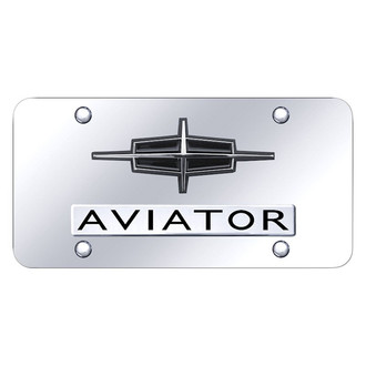 Autogold® - Chrome License Plate with 3D Chrome Aviator Logo and Lincoln Emblem