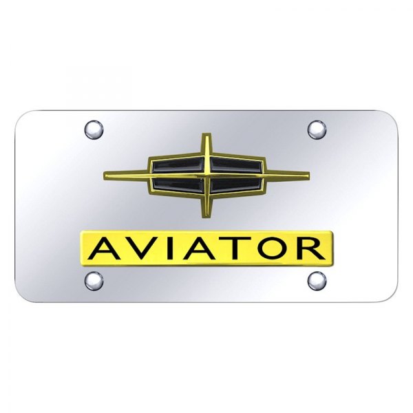 Autogold® - License Plate with 3D Aviator Logo and Lincoln Emblem