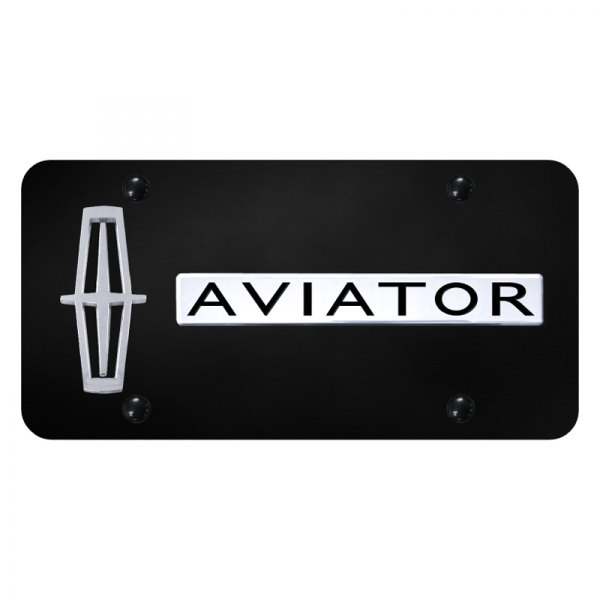 Autogold® - License Plate with 3D Aviator Vertical Logo and Lincoln Emblem