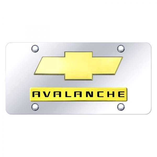 Autogold® - License Plate with 3D Avalanche Logo and Chevrolet Emblem
