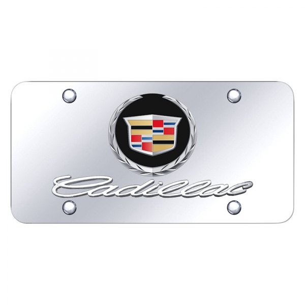 Autogold® - License Plate with 3D Cadillac New Logo and Emblem