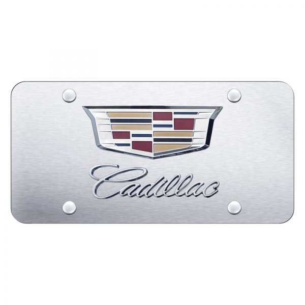 Autogold® - License Plate with Dual Cadillac 2014 Logo