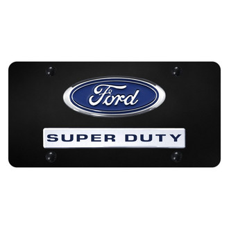 Autogold® - License Plate with 3D Chrome Super Duty Logo and Ford Emblem