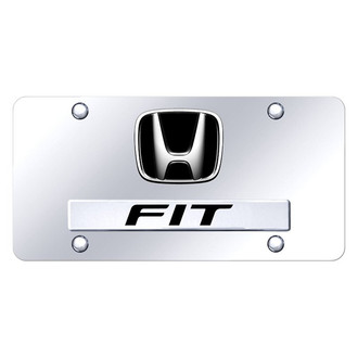 Autogold® - Chrome License Plate with 3D Chrome Fit Logo and Honda Emblem