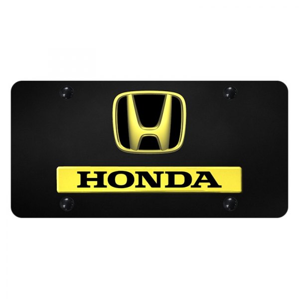 Autogold® - License Plate with 3D Honda Logo and Emblem