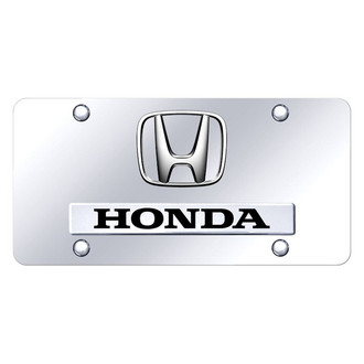 Autogold® - Chrome License Plate with 3D Chrome Honda Logo and Emblem