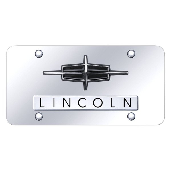 Autogold® - License Plate with 3D Lincoln Logo and Emblem