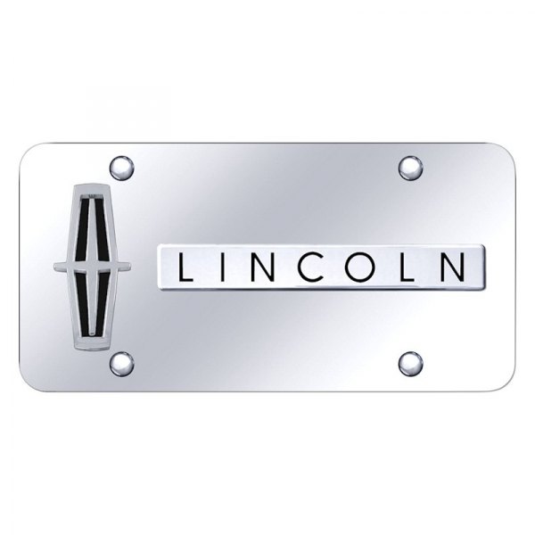 Autogold® - License Plate with 3D Style 2 Lincoln Logo and Emblem