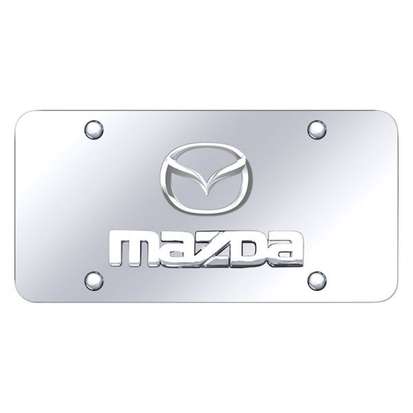 Autogold® - License Plate with 3D Mazda New Logo and Emblem