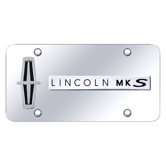 Autogold® - Chrome License Plate with 3D Black / Chrome MKS Logo and Lincoln Emblem