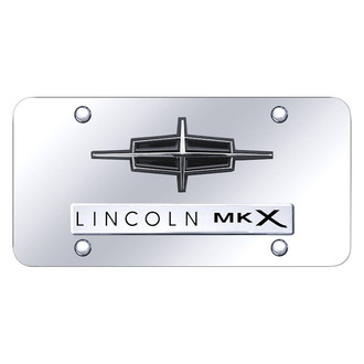 Autogold® - Chrome License Plate with 3D Chrome MKX Logo and Lincoln Emblem
