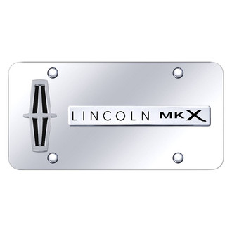 Autogold® - Chrome License Plate with 3D Style 2 Black / Chrome MKX Logo and Lincoln Emblem