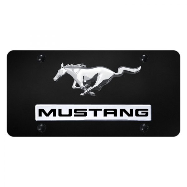 Autogold® - License Plate with 3D Mustang Logo and Emblem