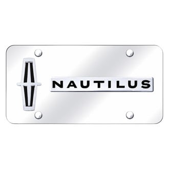 Autogold® - Chrome License Plate with 3D Chrome Nautilus Logo and Lincoln Emblem