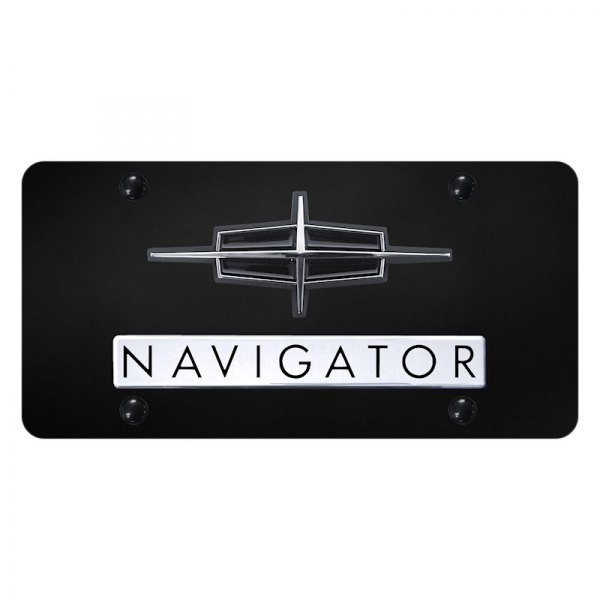 Autogold® - License Plate with 3D Navigator Logo and Lincoln Emblem