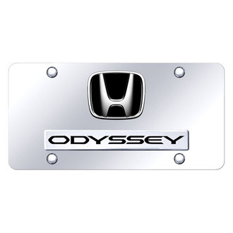 Autogold® - Chrome License Plate with 3D Chrome / Black Odyssey Logo and Honda Emblem