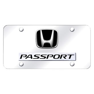 Autogold® - Chrome License Plate with 3D Chrome Passport Logo and Honda Emblem