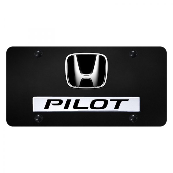 Autogold® - License Plate with 3D Pilot Logo and Honda Emblem