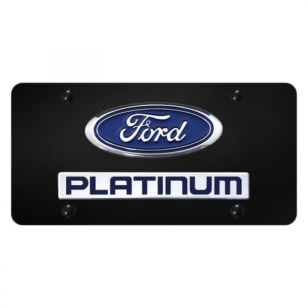 Autogold® - License Plate with 3D Platinum Logo and Ford Emblem