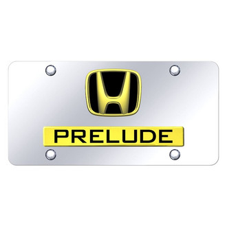 Autogold® - Chrome License Plate with 3D Gold Prelude Logo and Honda Emblem