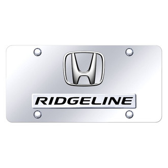Autogold® - Chrome License Plate with 3D Chrome Ridgeline Logo and Honda Emblem