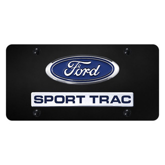 Autogold® - License Plate with 3D Chrome Sport Trac Logo and Ford Emblem