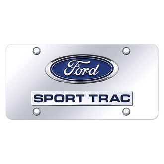 Autogold® - Chrome License Plate with 3D Chrome Sport Trac Logo and Ford Emblem