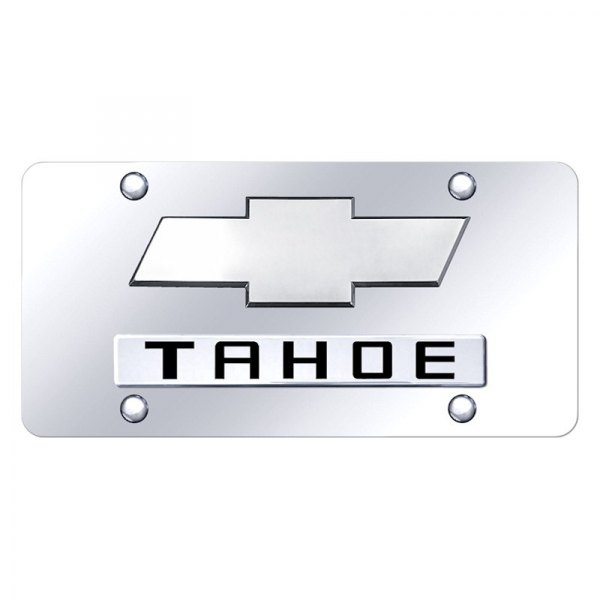 Autogold® - License Plate with 3D Tahoe New Logo and Chevrolet Emblem