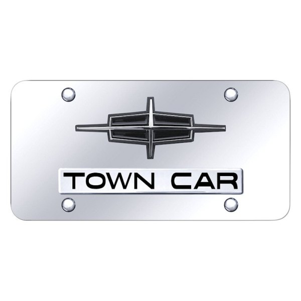 Autogold® - License Plate with 3D Town Car Logo and Lincoln Emblem