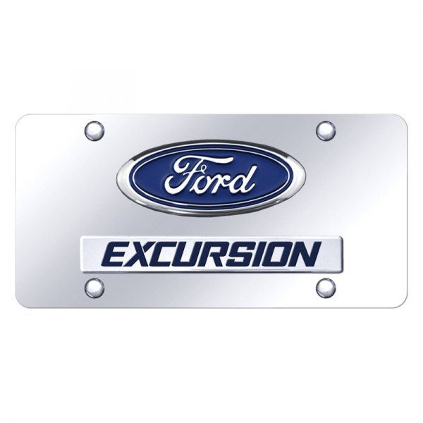 Autogold® - License Plate with 3D Excursion Logo and Ford Emblem