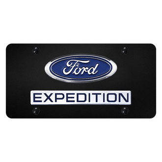 Autogold® - License Plate with 3D Chrome Expedition Logo and Ford Emblem