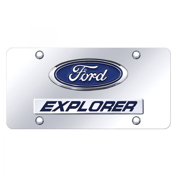Autogold® - License Plate with 3D Explorer Logo and Ford Emblem