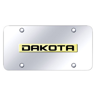 Autogold® - Chrome License Plate with 3D Gold Dakota Logo