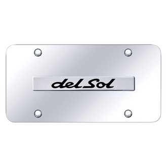 Autogold® - Chrome License Plate with 3D Chrome Del Sol Logo