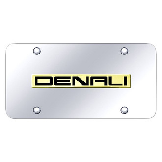 Autogold® - Chrome License Plate with 3D Gold Denali Logo