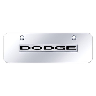Autogold® - Chrome Mini Size License Plate with 3D Chrome Dodge Logo