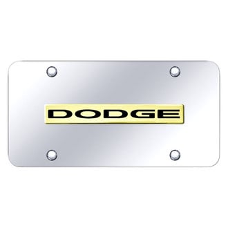 Autogold® - Chrome License Plate with 3D Gold Dodge Logo