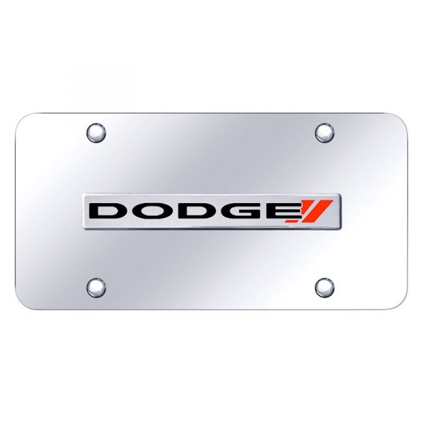 Autogold® - License Plate with 3D Dodge Stripes Logo