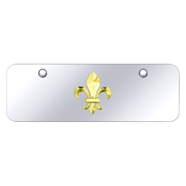 Autogold® - Mini Size License Plate with 3D Fleur-De-Lis Logo