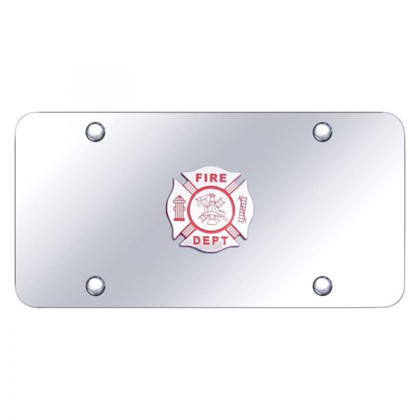 Autogold® - License Plate with 3D Fire Department Logo