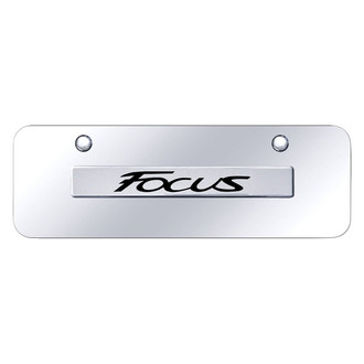 Autogold® - Chrome Mini Size License Plate with 3D Chrome Focus Logo