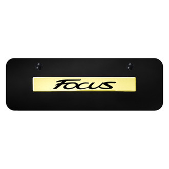 Autogold® - Black Mini Size License Plate with 3D Gold Focus Logo
