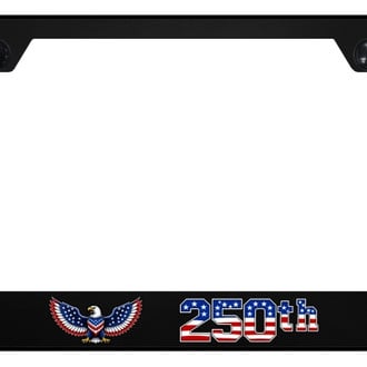 Autogold® - UV Printed Black License Plate Frame with 250th Eagle Logo and Cut-Out
